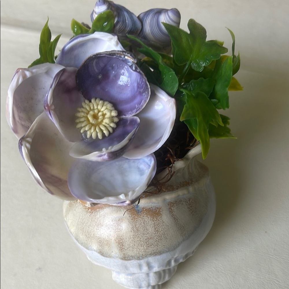 Sophisticated Shell Florals in Purple and Green Accents